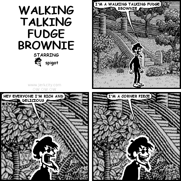 walking talking fudge brownie