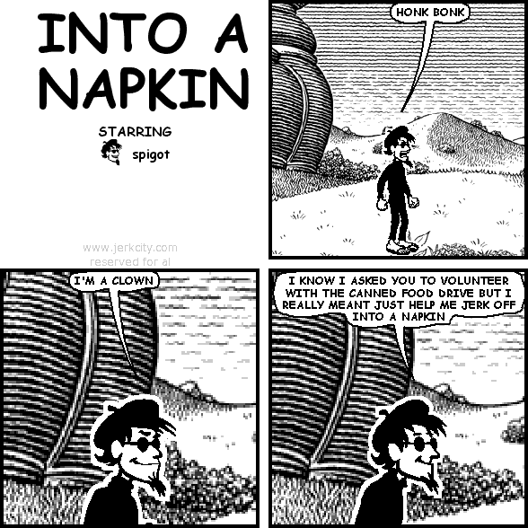 into a napkin