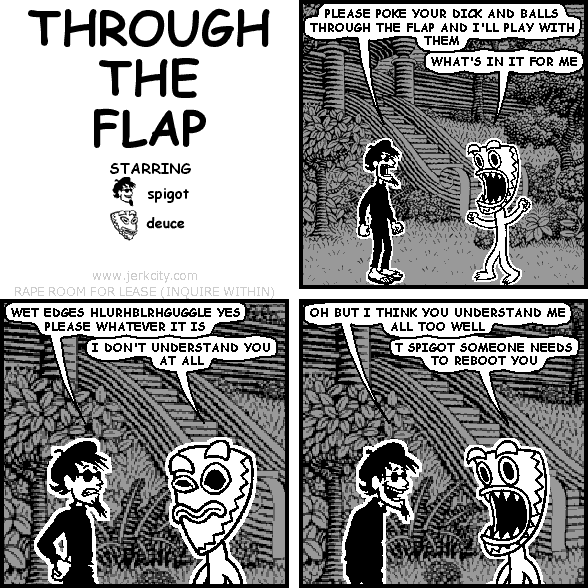 through the flap