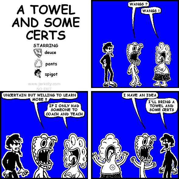 a towel and some certs