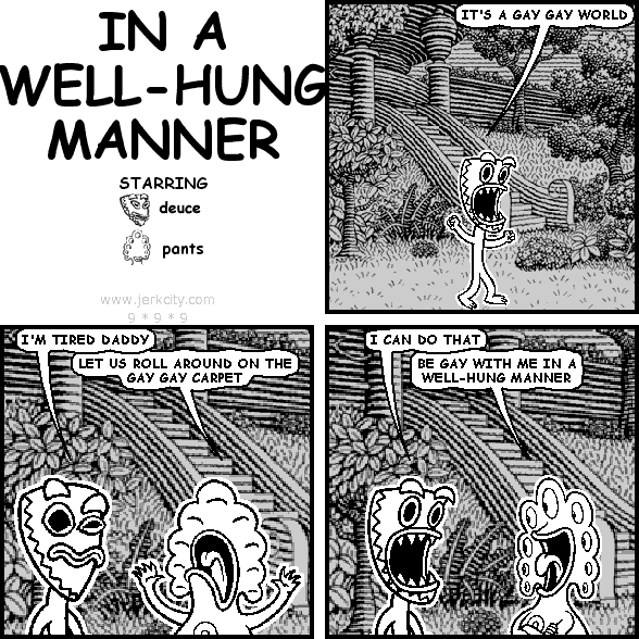 in a well-hung manner