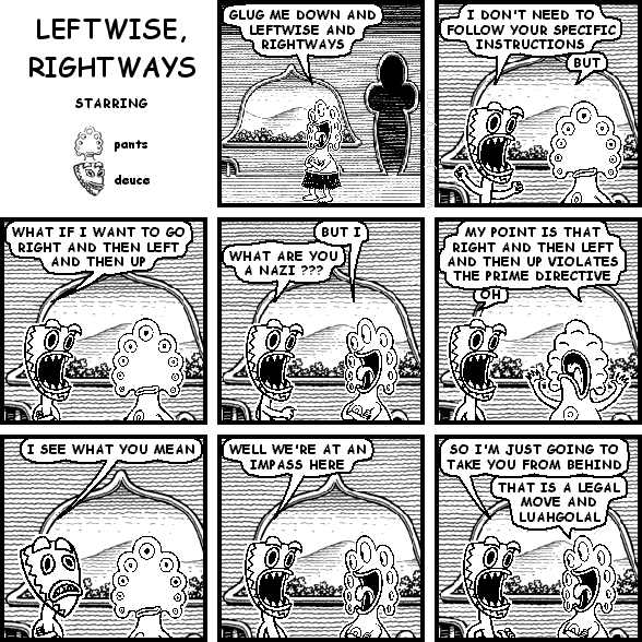 leftwise, rightways