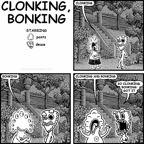 clonking, bonking